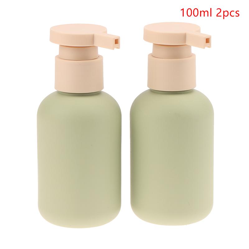 2 шт. 100/200 мл Синий Зеленый Розовый Пустой Пластиковый Флакон с Дозатором для Лосьона Шампуня Флакон с Крышкой Флип Косметические Контейнеры Многоразовые Флаконы