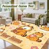 Crystal Velvet Square Rug Custom NameGarfield Pattern Non Slip Home Floor Decor Rug
