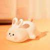 Очаровательный ночник с кроликом и таймером, сенсорный датчик, регулируемая яркость, голосовое управление, прикроватная лампа, украшение для рабочего стола