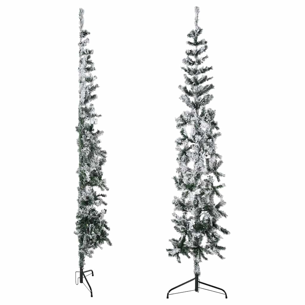 Artificial Half Christmas Tree with Snow Slim 240 cm