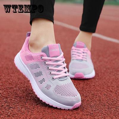 Женская повседневная обувь, дышащая прогулочная обувь с сеткой на плоской подошве, женские кроссовки контрастного цвета, женская спортивная обувь для тенниса