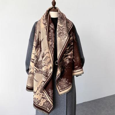 Зимний мужской длинный шарф Сохраняет тепло Повседневный Модный Бренд Дизайнерский Шейный платок Лоскутный Кашемировые шарфы Шаль Обертывание Столы Одеяло