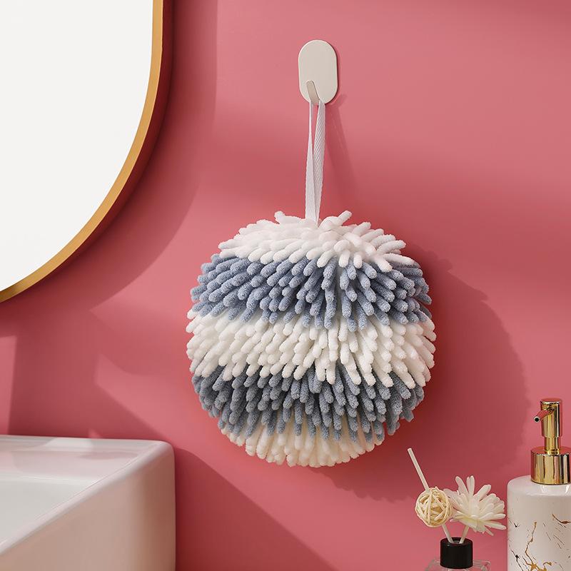 Лидер продаж, 1 шт., полотенца для рук, кухонные, ванные, шариковые полотенца для рук с подвесными петлями, быстросохнущие мягкие впитывающие полотенца из микрофибры