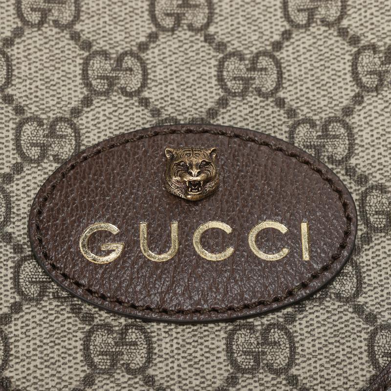 Gucci Винтажная сумка через плечо из канвы GG Supreme с полосой Web и кожаными акцентами