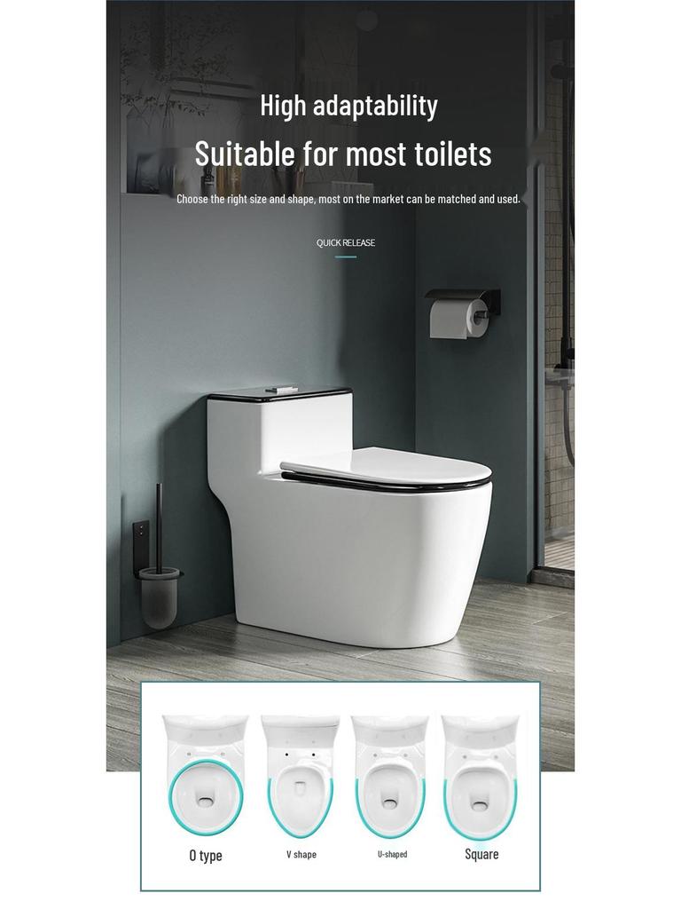 Универсальная крышка для унитаза с механизмом плавного закрывания и быстрого снятия, в старомодном стиле, с утолщенной крышкой (Тип U/V/O)