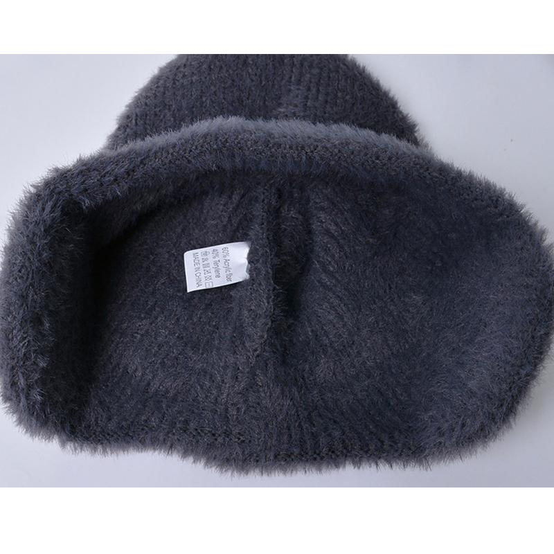 Winter Warm Cap Men's Women's Plush Knitted Wool Cap Cold Ear Protection Cap