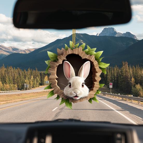 Car Interior Pendant Easter-Themed Rabbit Design Hanging Ornament Car Bag Living Space Bag Home Decor