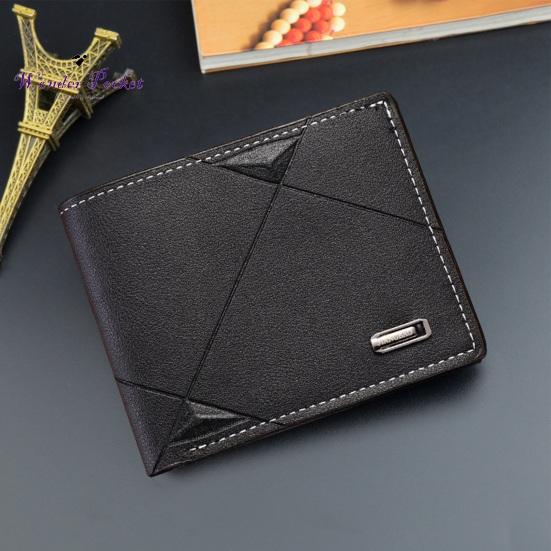 Мужской кошелек из искусственной кожи с геометрическим узором, тонкий, большой емкости, складной, портативный, с несколькими карманами, износостойкий, одноцветный, держатель для карт, сексуальная одежда для взрослых