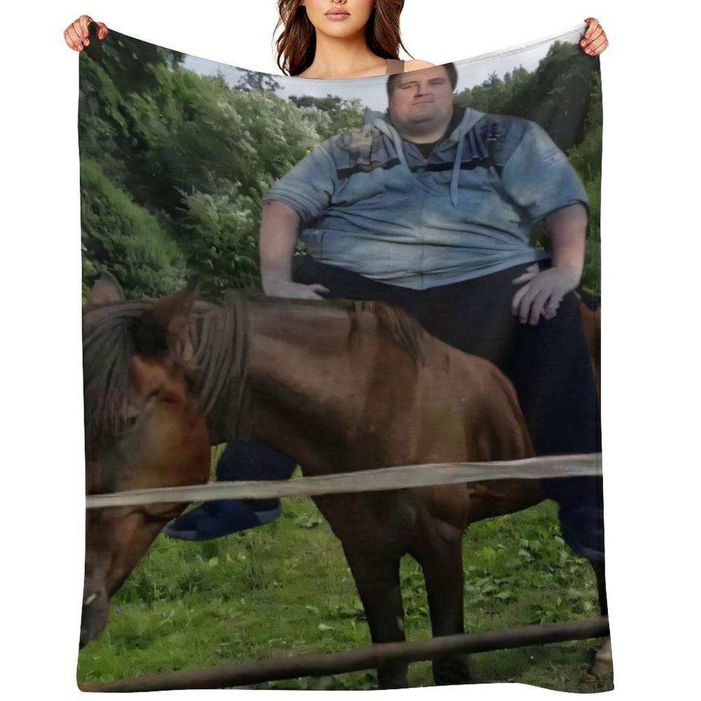 Drachenlord Poster - Pferd Blu (2025) Upscaled, high quality poster Throw Blanket Sofa Hair sofa bed Blankets