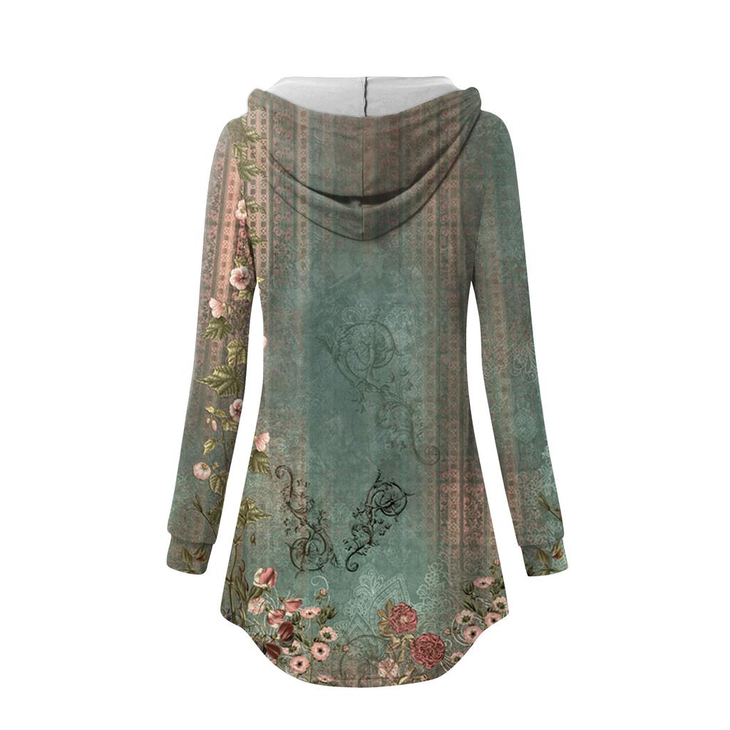 Женские повседневные модные однотонные толстовки с капюшоном на пуговицах и длинными рукавами с V-образным вырезом