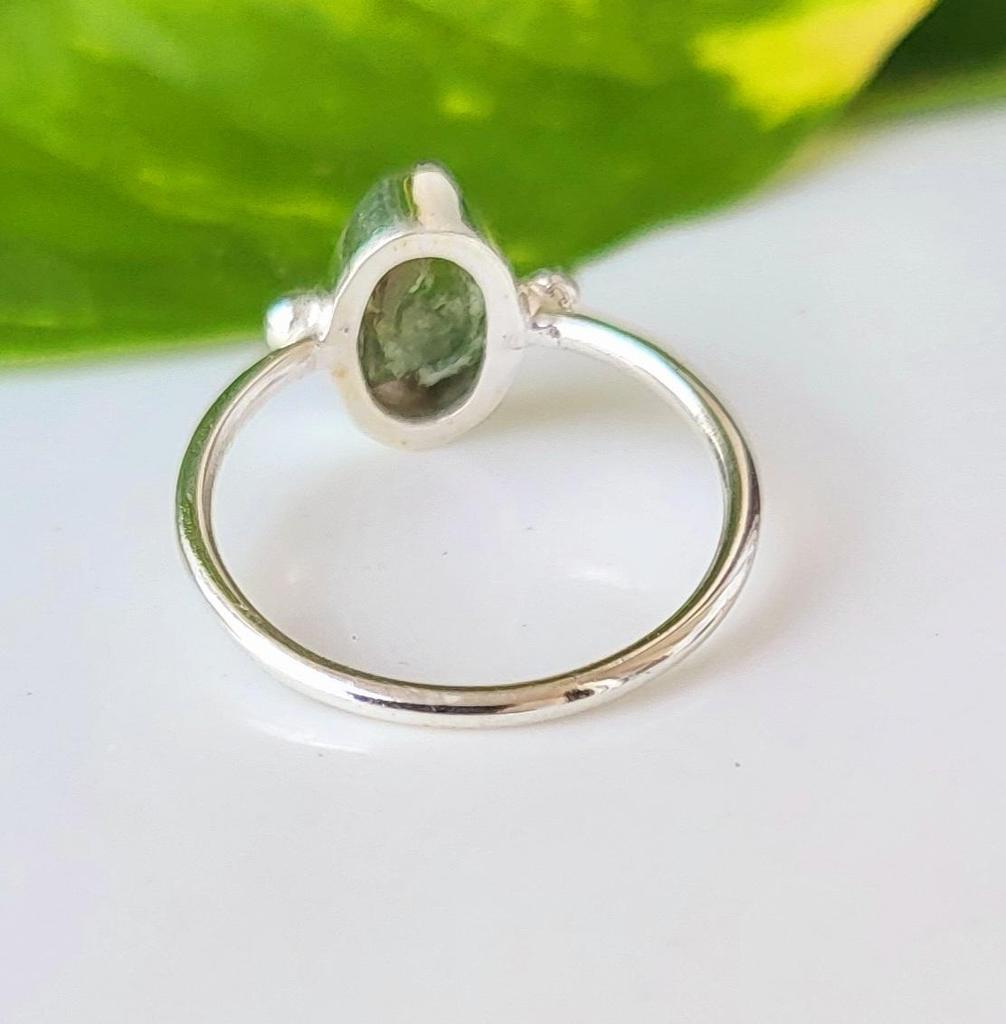 Rare Bicolor Pink Raw Tourmaline Gemstone 925 Sterling Silver Ring 5.75 US Gift