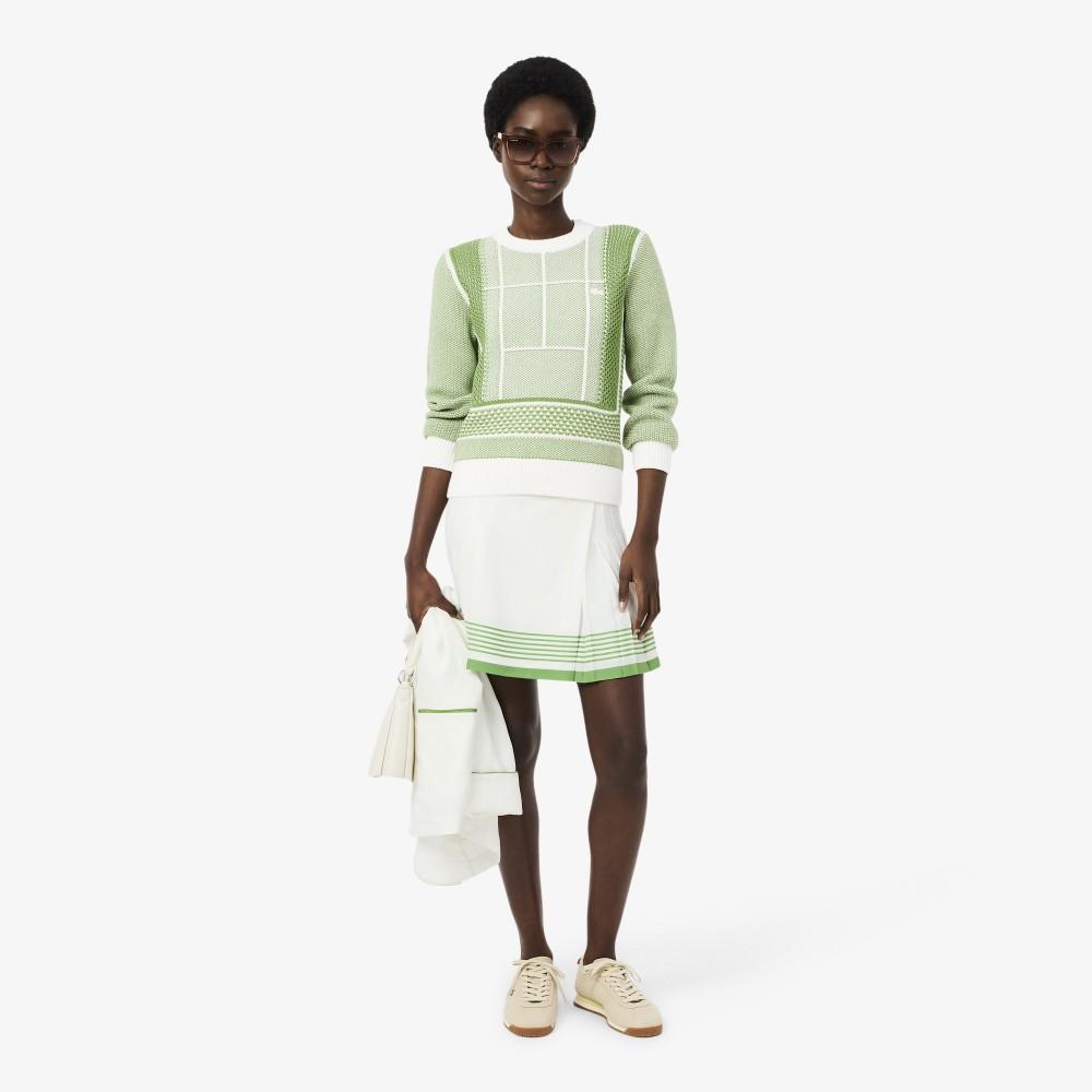 [lacoste] Women's Tennis Court Jacquard Sweater AF9867-56G4IN