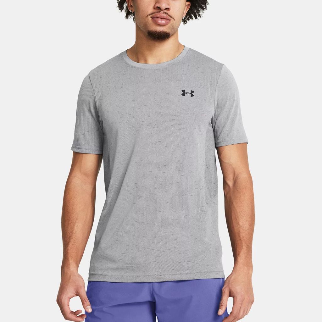 Under Armour Logo Print Round Neck Seamless Short Sleeve T-Shirt Men T-Shirt Light-Gray 1382801-011