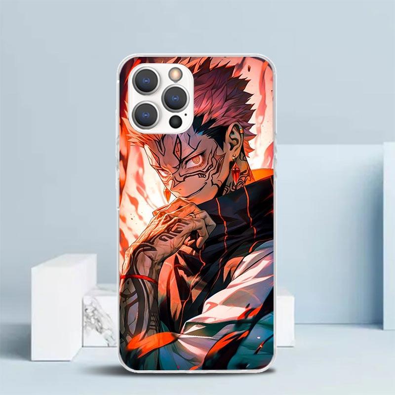 Горячий аниме чехол для телефона JusuKaisen для IPhone 16 17 Air 16E 15 14 Plus 13 Mini 12 11 Pro Max 7 8 + SE 2020 Мягкая задняя крышка из ТПУ 16 1