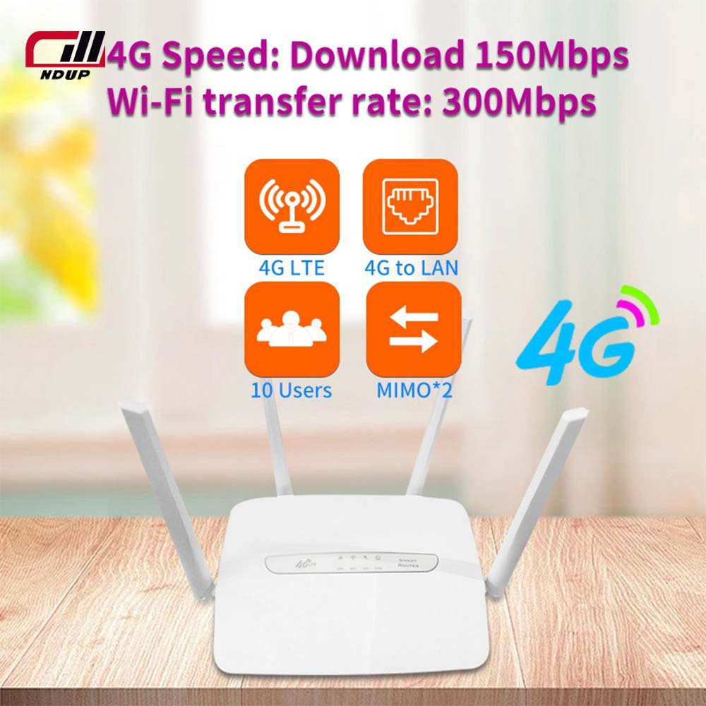 Маршрутизатор NDUP 4G с быстрым WiFi H300 — скорость до 300 Мбит/с, поддержка 10 одновременных пользователей