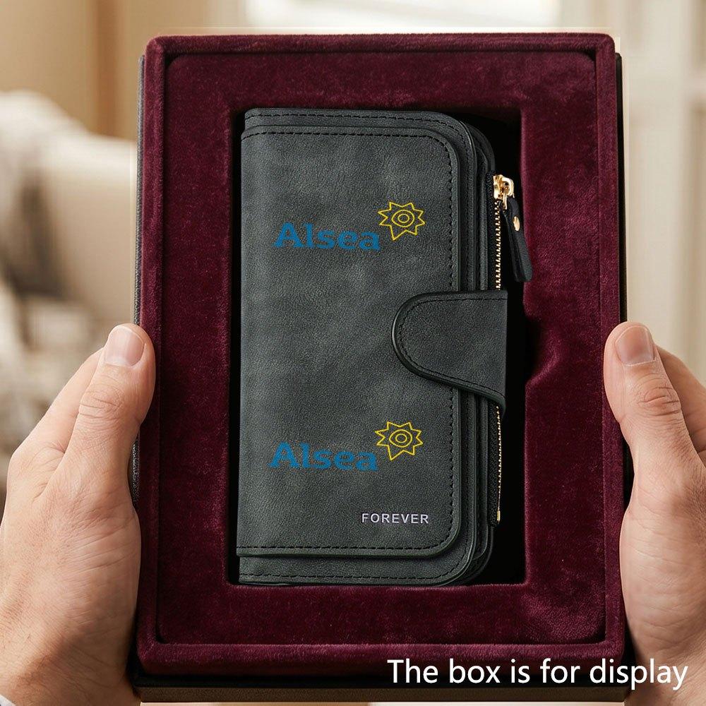 Alsea Men's Personalized Large-Capacity Wallet with Business Card Slot and Cash Pocket, Suitable for Formal Occasions and Office Use, Ideal Gift for