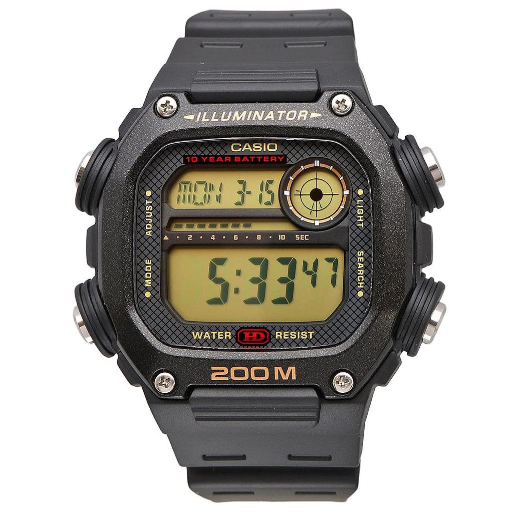 Casio Стандартные цифровые часы Black Gold LCD Overseas Модель DW-291H-9AV Мужские [Товар]