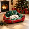 Washable Christmas Pet Sofa Bed Soft Plush Pet Sleeping Bed Pet Sofa Couch Warm Cat House  Festival