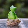 Cartoon Garden Frog Statue Resin Animal Sculpture Garden Decoration Frog Ornament  Balcony
