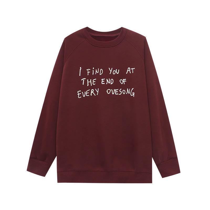 Синан Свободный стиль блогера Американский акцент Рукав реглан Боковая молния Повседневный Плюс Бархатный свитер SN6837