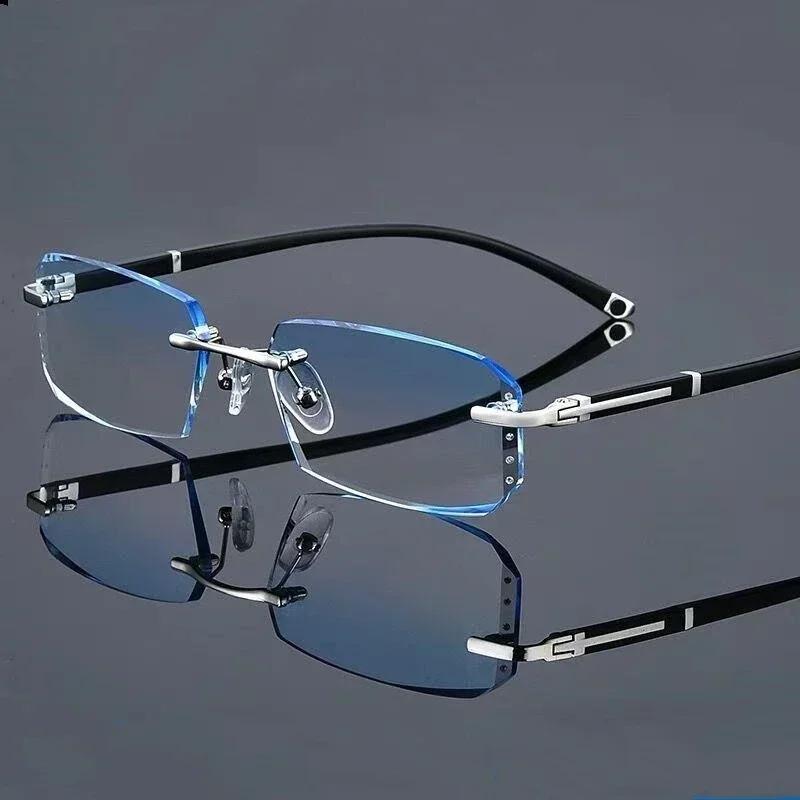 New Cut Edge Reading Glasses Frameless Trend Anti-Blue Light Presbyopia Glasses Anti-Fatigue Hyperopia Glasses For The Elderly