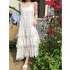 2024 Summer Sweet White French Suspender Dress - Women's Loose Holiday Cake Skirt