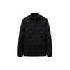 Solid Color Zipper Stand Collar Long Sleeve Down Jacket Men Outerwear Basic-Black 952347914-5
