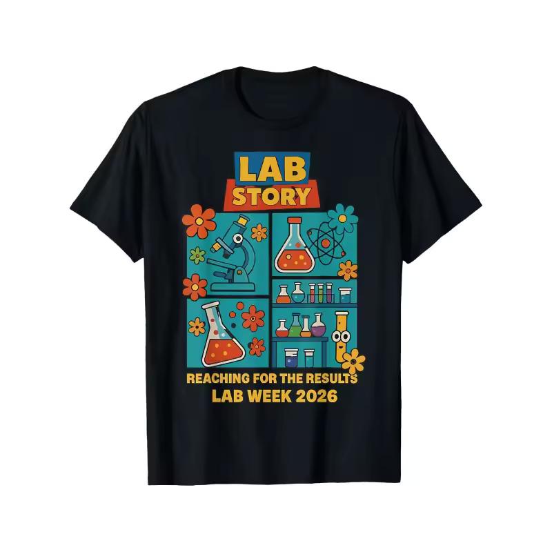 American Style Fun Street Laboratory Theme Summer New Item Suitable for Both Men and Women, Retro Casual Street Style
