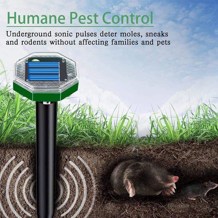 Anti Taupe Solaire, 8 Pièces Taupe Ultrason Solaire, IP65 Étanche Répulsif Taupe Ultrason, Repulsif Serpent Exterieur