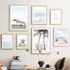 Sea Seabird Beach Palm Tree Sailboat Hut Wall Art Canvas Painting Nordic Posters And Prints Wall Pictures For Living Room Decor