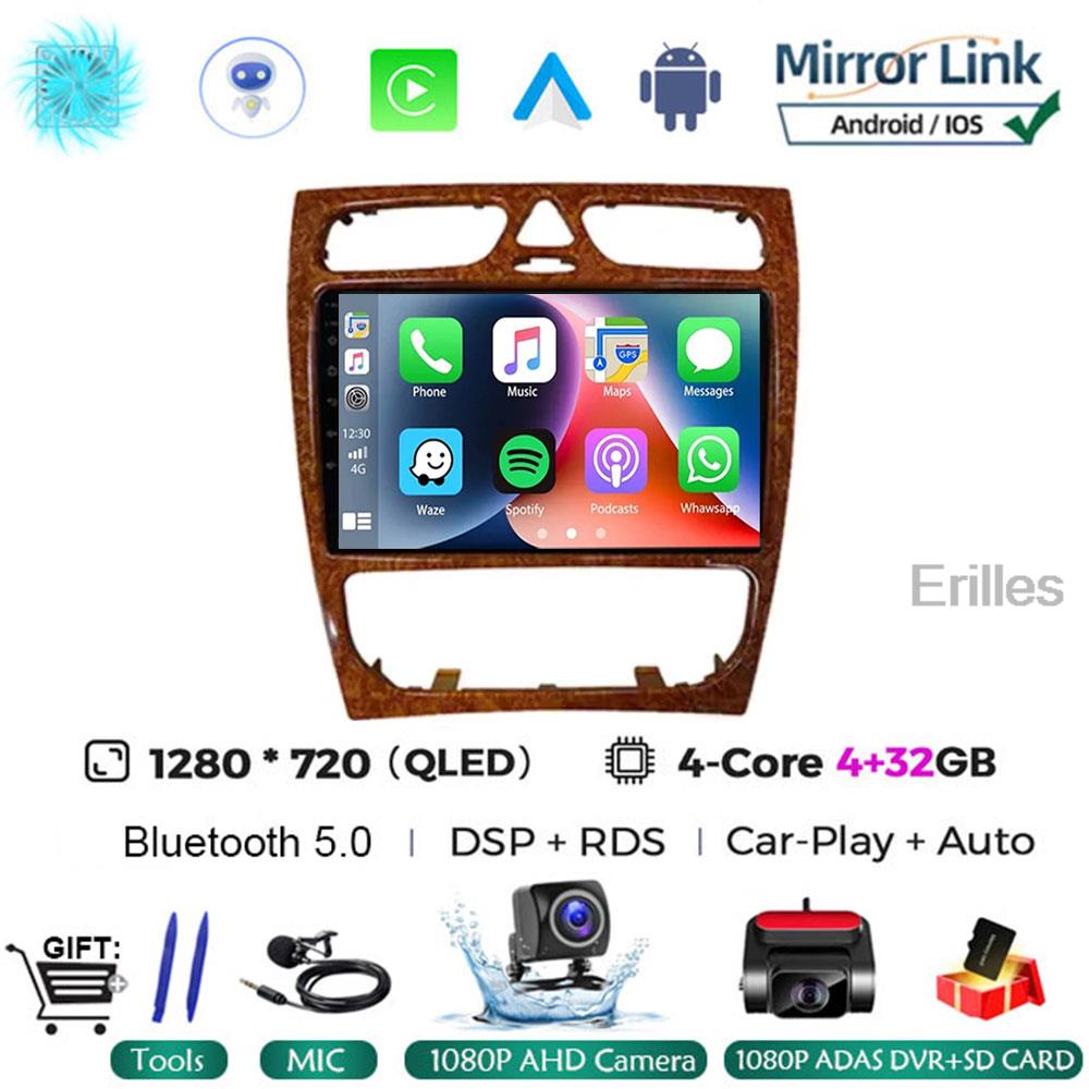 Автомобильное радио Android 14 для Mercedes Benz C Class W203 C200 C320 C350 CLK W209 2002 - 2005 Автомобильный стерео мультимедийный проигрыватель без DVD