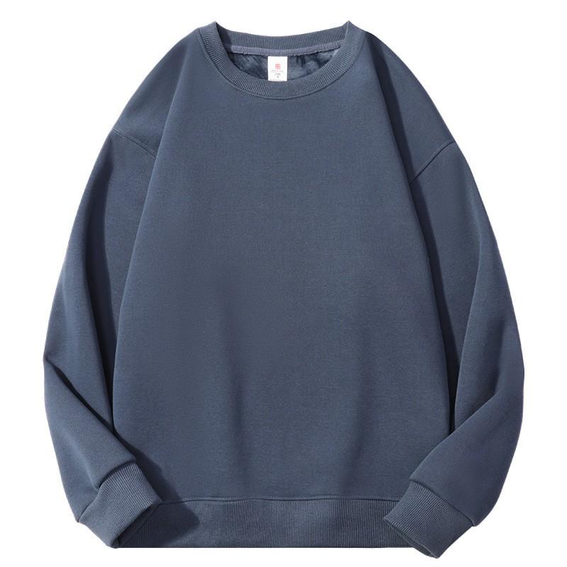 Mens Oversized Crewneck Sweatshirt Thick Fleece Lined Cotton Blend