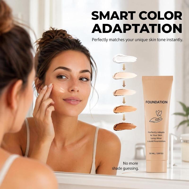 Foundation Colour Changing SPF 50, 2Pcs Foundation for Mature Skin