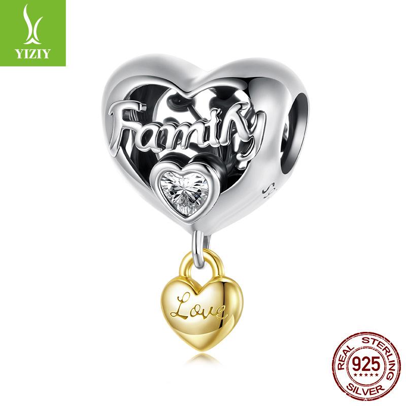 S925 Sterling Silver Love Eternal Family Beaded Accessories, Warm Family Beaded Bracelet