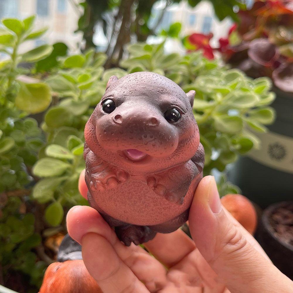 Cute Hippopotamus Hanging Flower Pot Cartoon Otter Bonsai Ornaments Micro-landscape Accessories