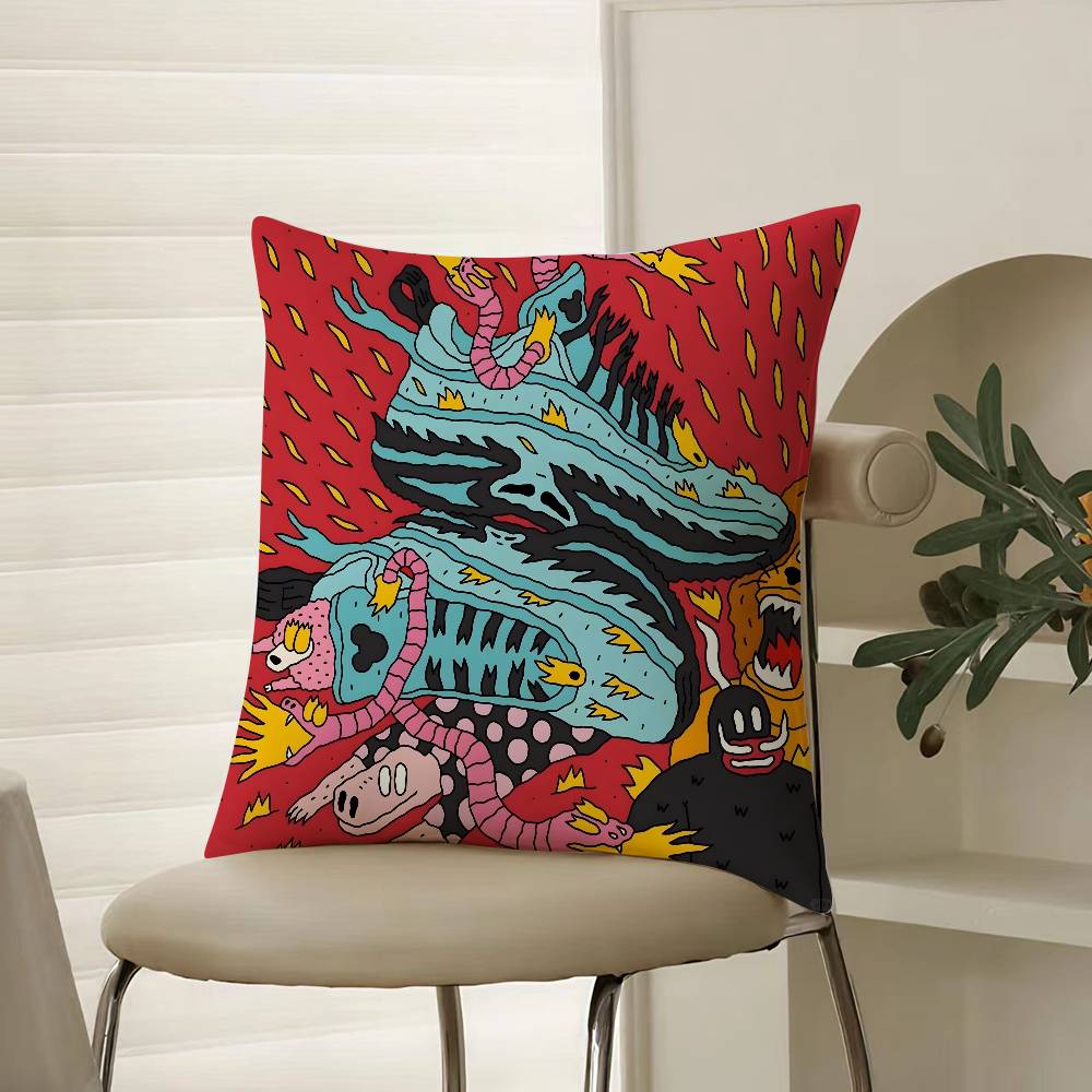 Фэнтези И Креативная Обувь Иллюстрация Наволочка Комфорт Диван-Кровать Шелковистая элегантная Невидимая молния Декоративный чехол для подушки