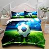 Football Duvet Cover Set 3D Soccer Printed Boys Teens Bedding Set Sports Theme Double Queen King Size Comforter Cover