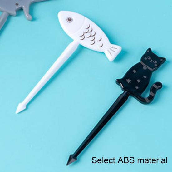1 Set Fruit Fork Cute Cartoon Non-slip Reusable Easy To Clean Decorative Plastic Snack Cake