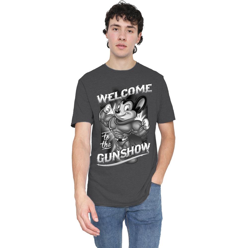 Унисекс Взрослая футболка Mighty Mouse Mighty Gunshow