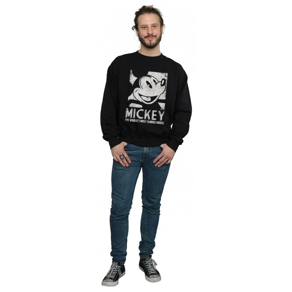 Disney Mens Mickey Mouse Most Famous Sweatshirt