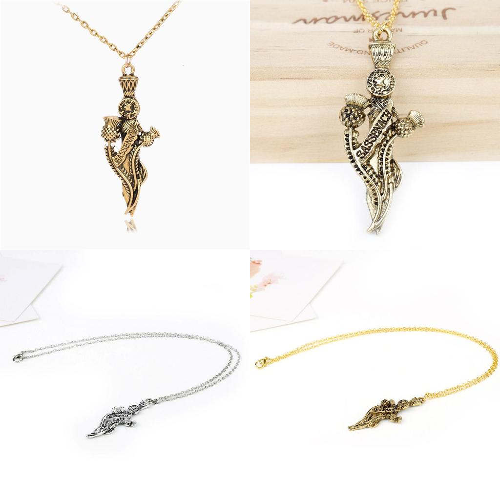 Metal Sassenach Outlander Necklace With Brass Finish For Gift Or Collection