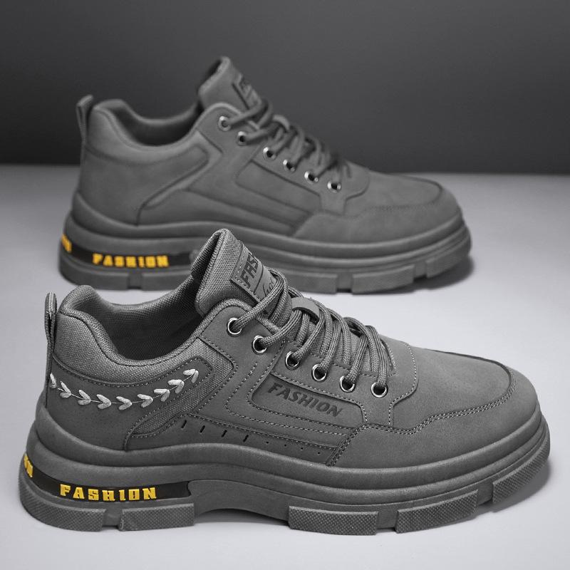 Мужская обувь осень и зима платформа нескользящая и износостойкая уличная спортивная альпинистская повседневная кожаная обувь мужская строительная сит