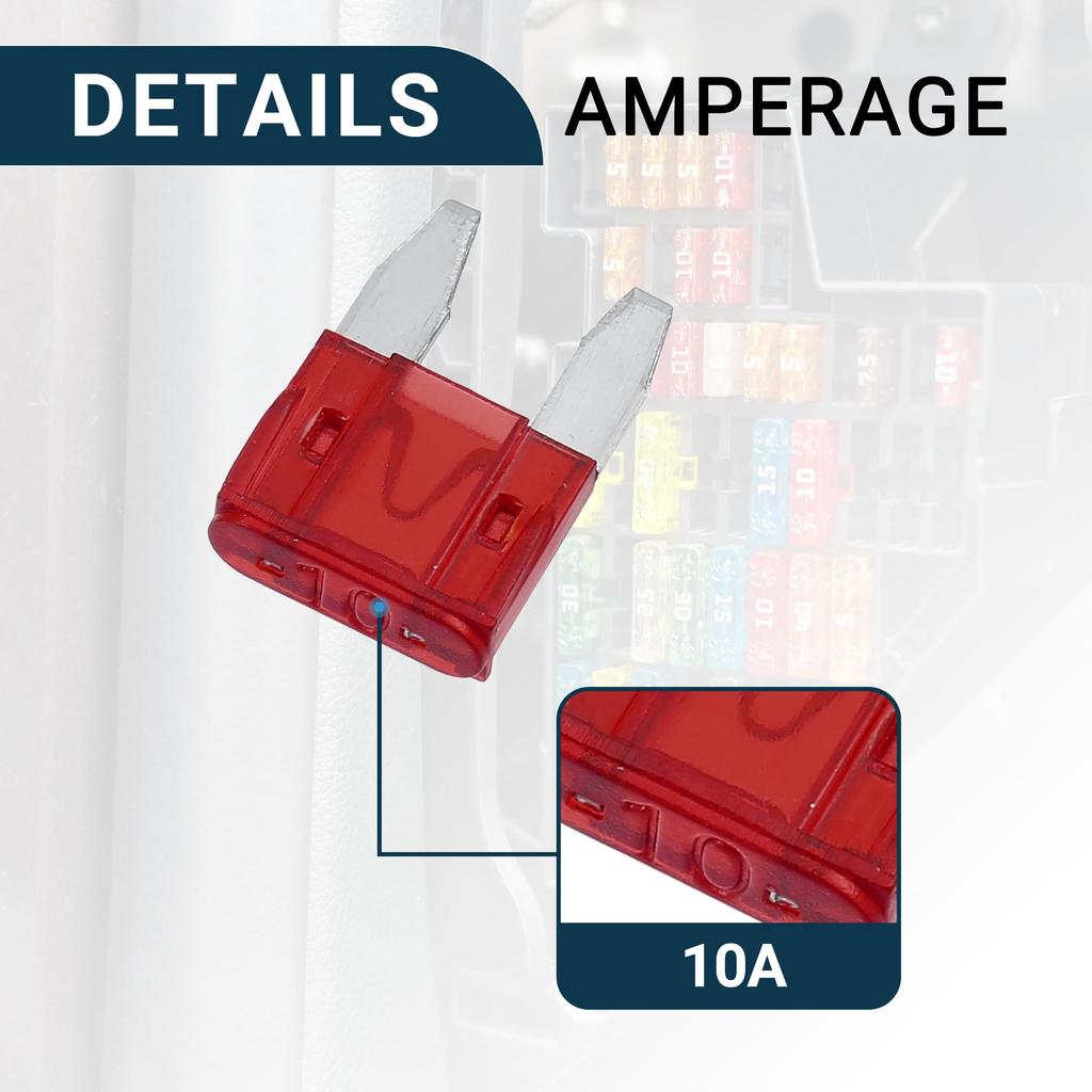 uxcell Автомобильный предохранитель Тип предохранителя 10А Мини-предохранитель Прочный Защита от короткого замыкания Красный 20 шт.