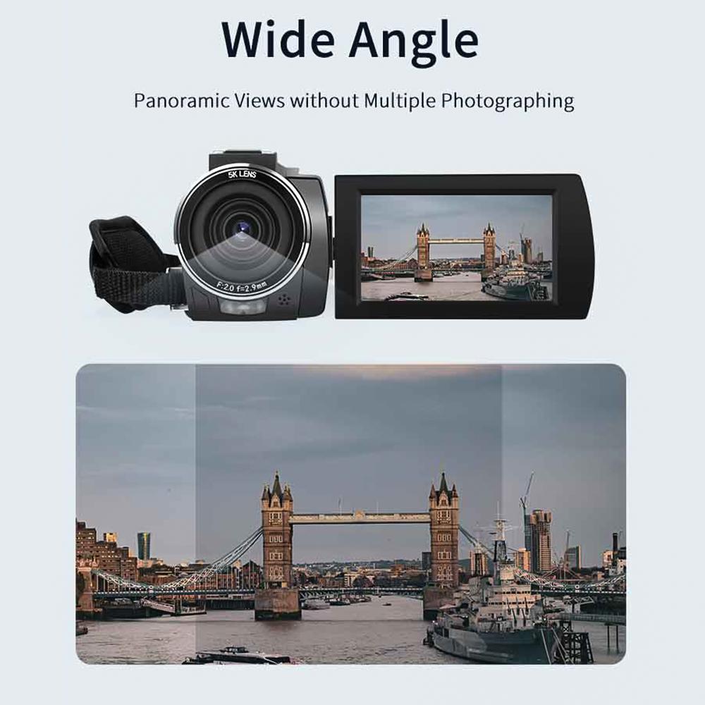 Ordro Цифровая видеокамера HDR-AE20 5K, Wi-Fi, видеокамера, DV-рекордер, 3,0-дюймовая сенсорная панель IPS, 56 МП, 18X