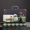 Ru Kiln Kung Fu Tea Set, Complete Set of High-end Gift Box Teapot