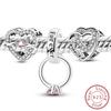 Real 100% Silve Charms Beads Love Family Wedding Ring Charm Fit Original Bracelet Bangle Pendant Diy Jewelry Making