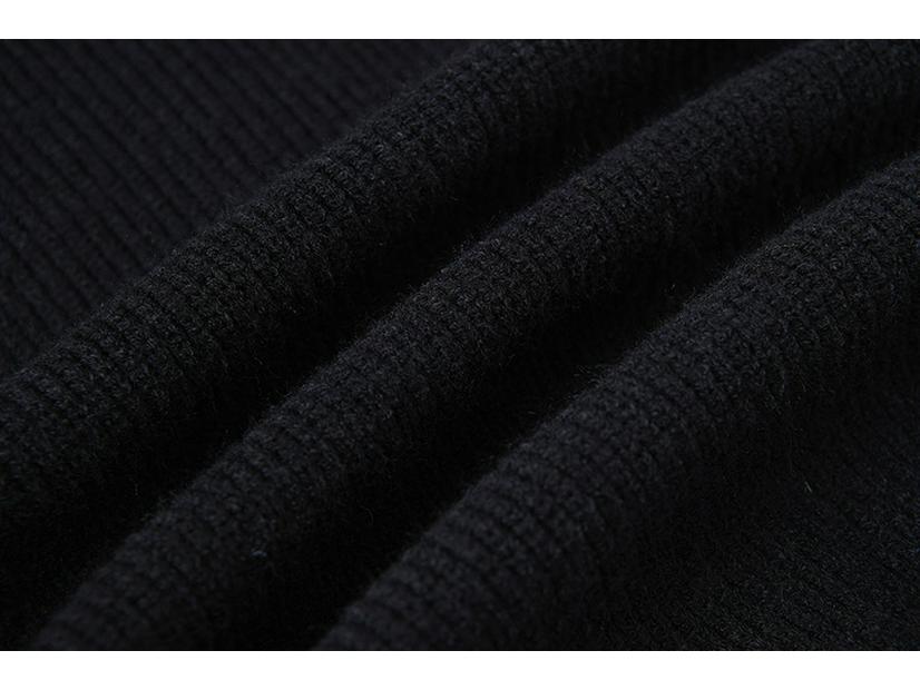 Унисекс Осенне-Зимний Кардиган на Молнии с Каменным Узором: Стойка воротника, Деталь с нашивкой, Двухцветный вязаный свитер