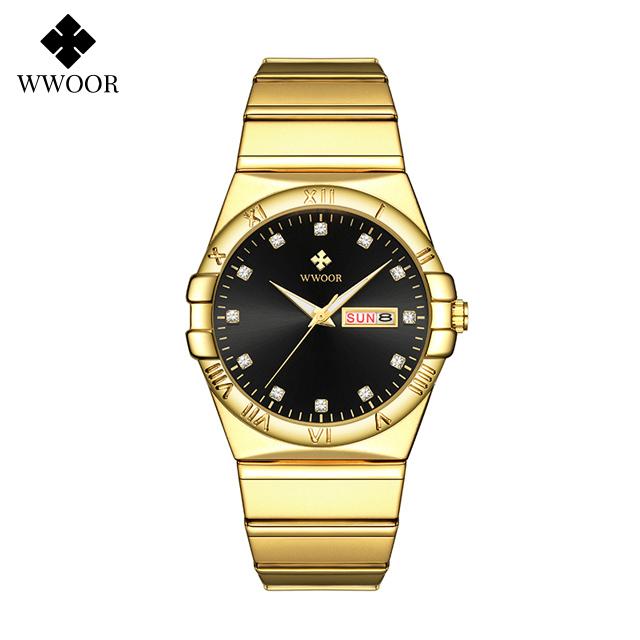 WWOOR Luxury Watches For Men Fashion Business Waterproof Stainless Steel Luminous Men's Quartz Wristwatches Male Reloj Hombre