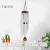 Retro Wind Chime with 6 Aluminum Tubes S-shaped Hook Natural Soothing Melody Vintage Garden Patio Outdoor Hanging Wind Bell Decoration