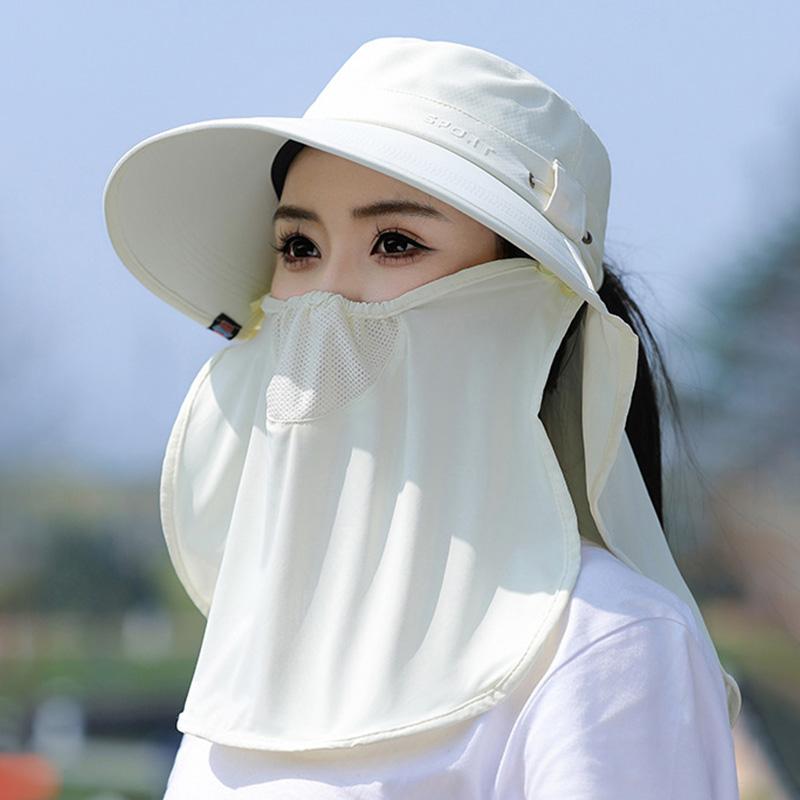 1 шт., устойчивая к ультрафиолетовому излучению широкополая шляпа, маска для лица, дышащая защита шеи, уличное солнцезащитное приспособление, шляпа, закрывающая лицо, женская мода